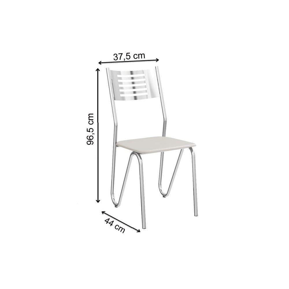 Cadeira Sala De Jantar Nápoles 2c045 Kit 4 Un Cromada-branco 106 - Kappesberg