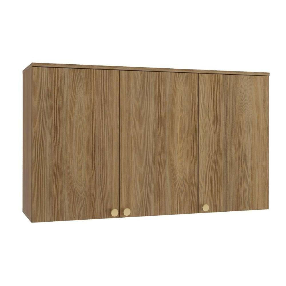 Armário Aéreo Cozinha Modulado Botanic M634 c/ 3 Portas 120cm Nogueira - Kappesberg