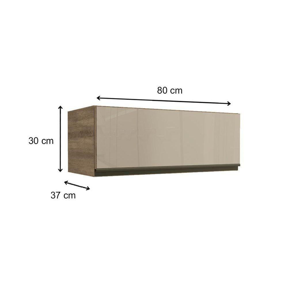 Armário Aéreo Para Cozinha Maxxi G770 Com 1 Porta Basculante Com Vidro 80cm Canela - Kappesberg