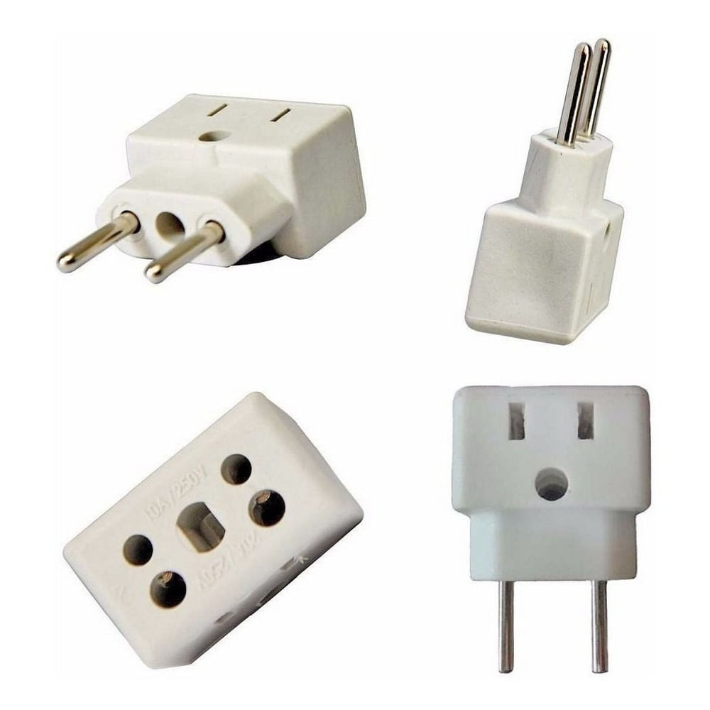 Adaptador De Tomada 10A 16A 20A Bivolt Pino De 4.3Mm E 5Mm