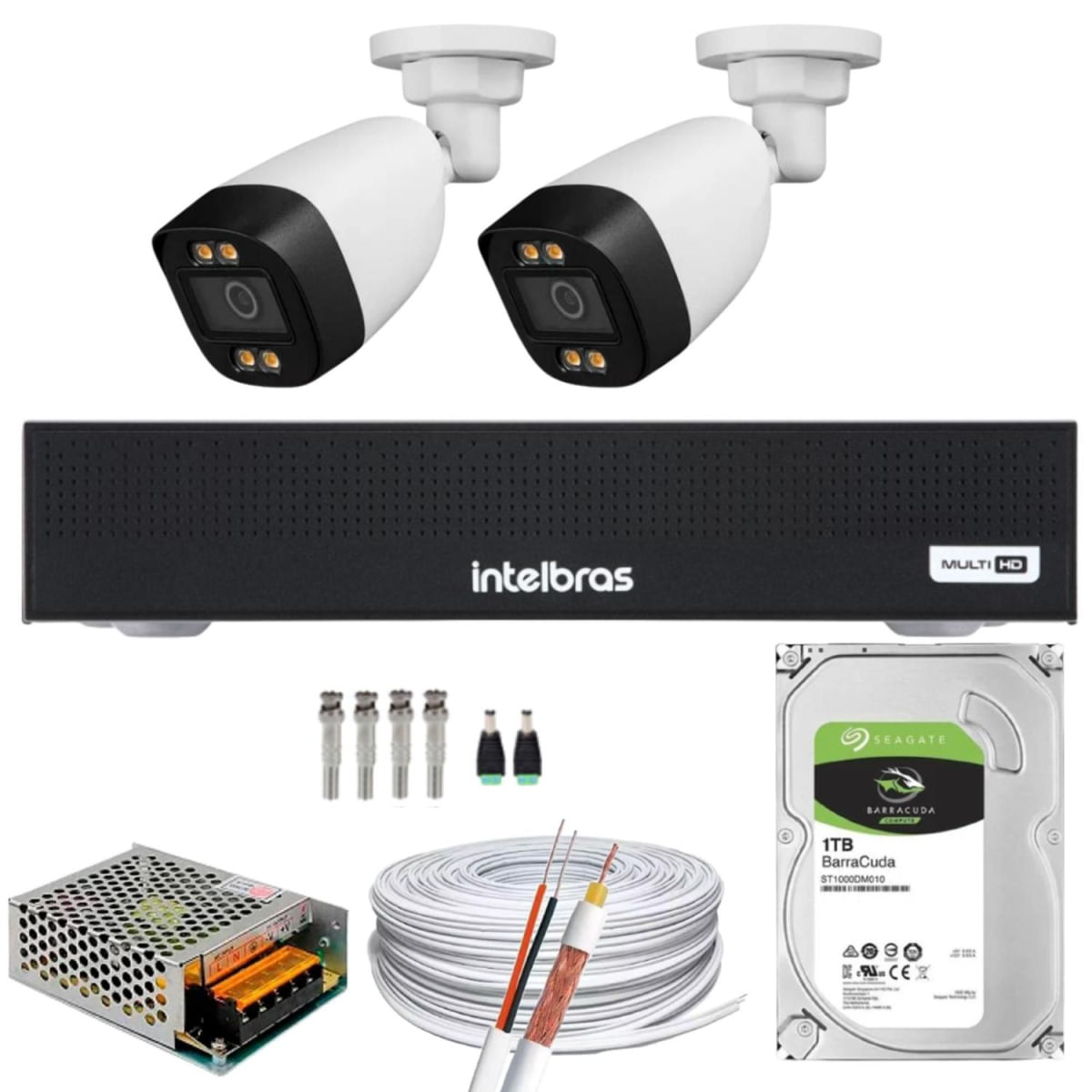 Kit 2 Câmeras full Color Dvr Intelbras C/HD 1tb