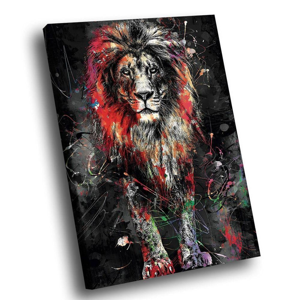 Quadro Lion Dark Colors Médio 84x54