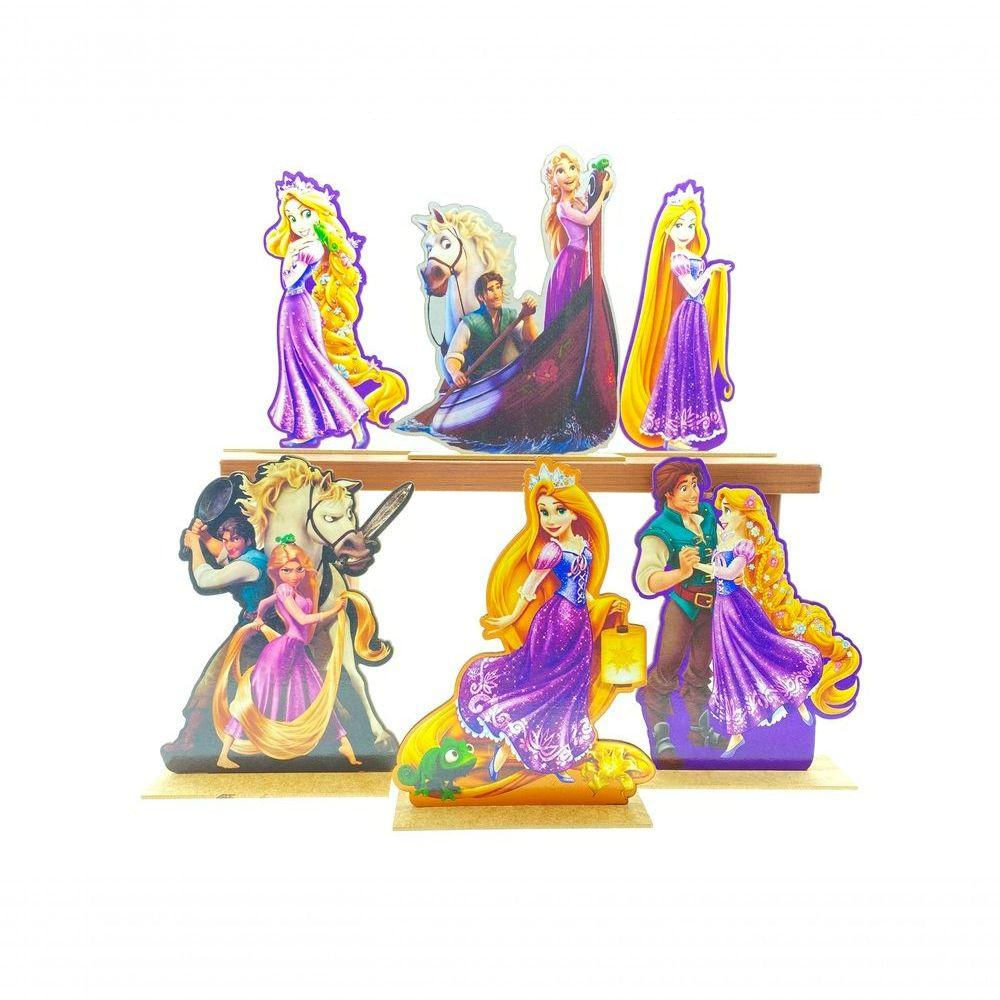 Kit Display De Mesa 6 Peças Para Festa Rapunzel Mdf