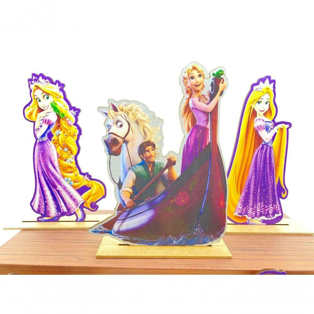 Kit Display De Mesa 6 Peças Para Festa Rapunzel Mdf