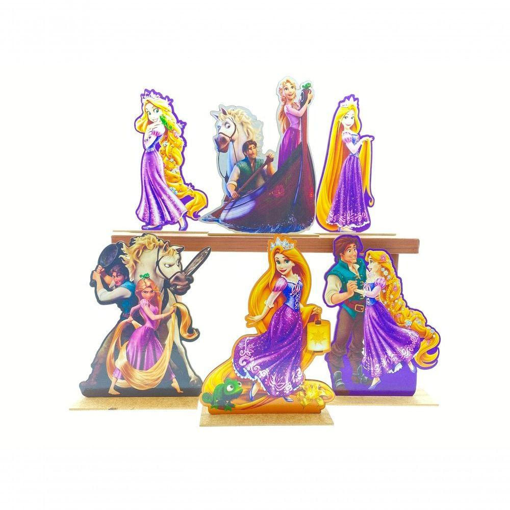 Kit Display De Mesa 6 Peças Para Festa Rapunzel Mdf