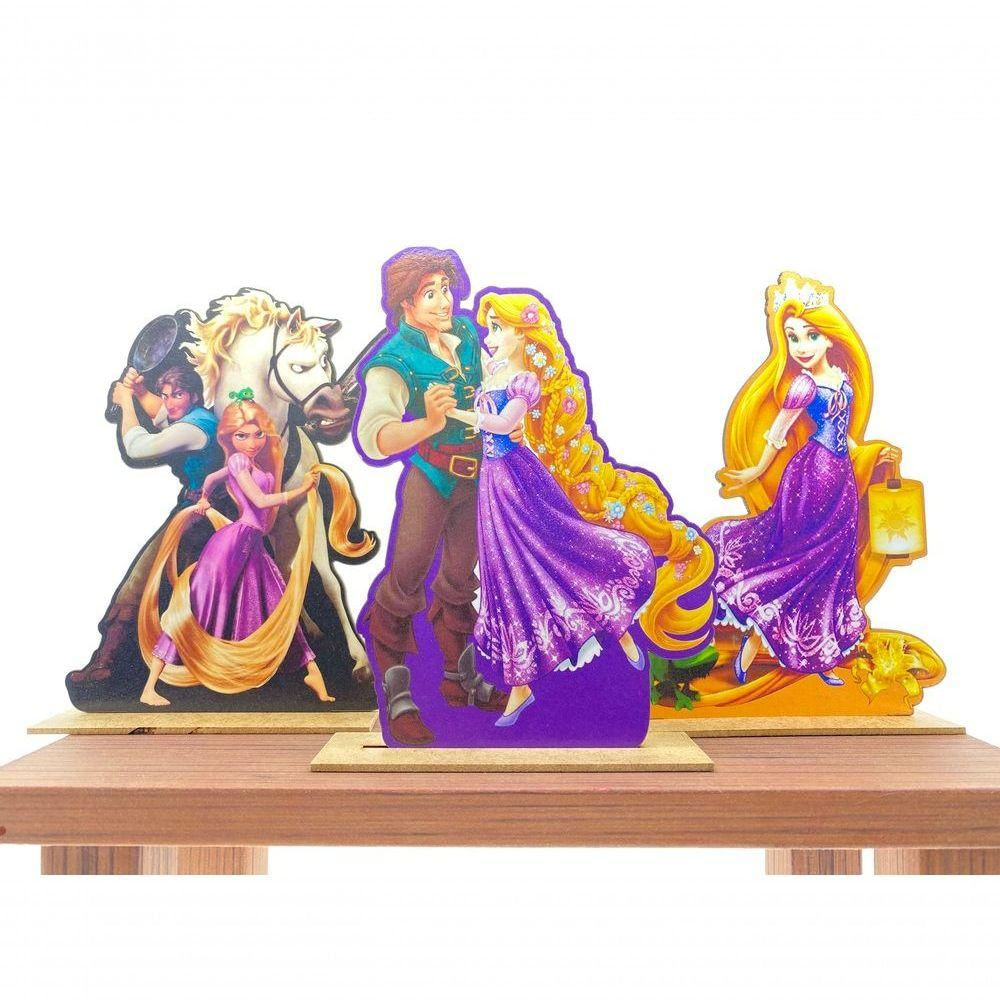 Kit Display De Mesa 6 Peças Para Festa Rapunzel Mdf