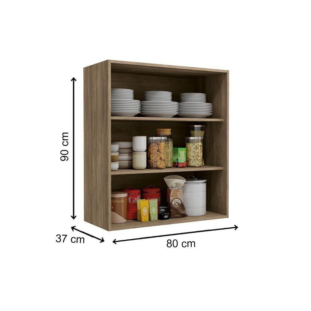 Armário Aéreo Para Cozinha Maxxi G764 Com 2 Portas 80cm Canela - Kappesberg