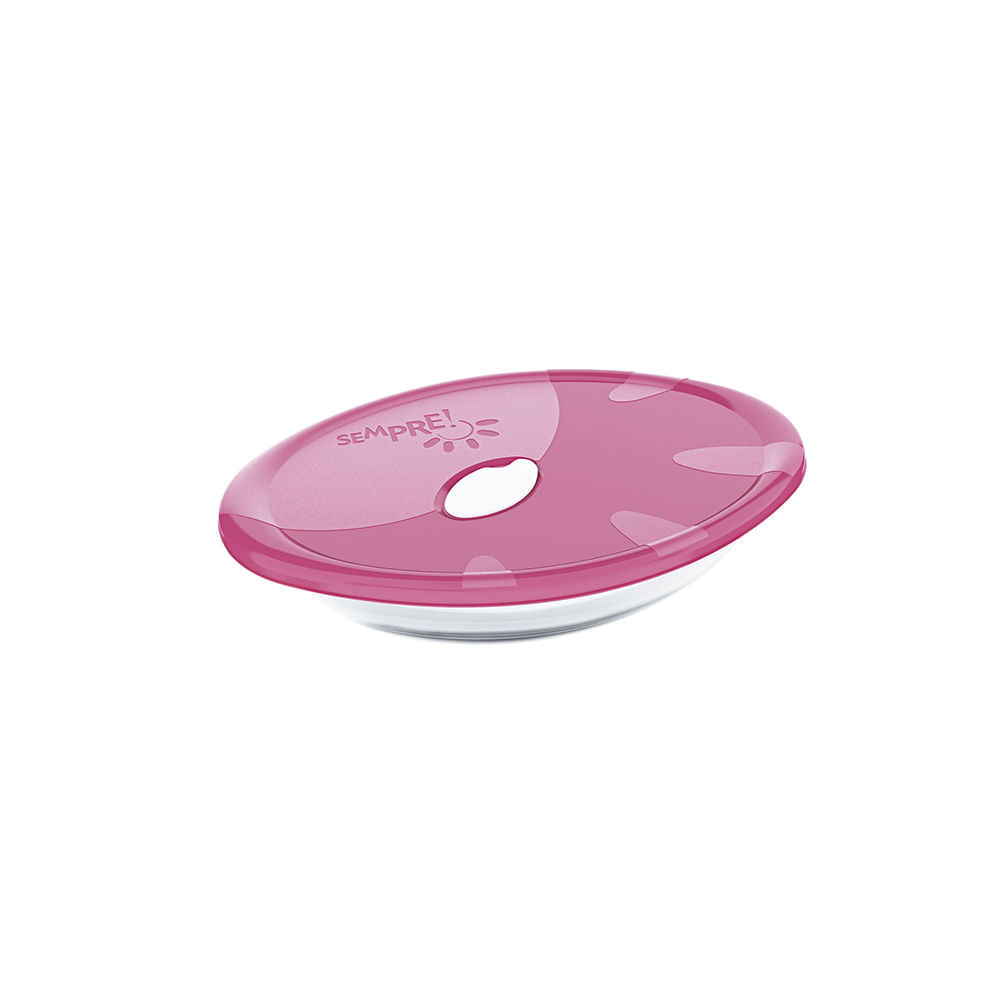 Assadeira Sempre Oval Pequena com Tampa Plástica Rosa 1,5L - Marinex Rosa