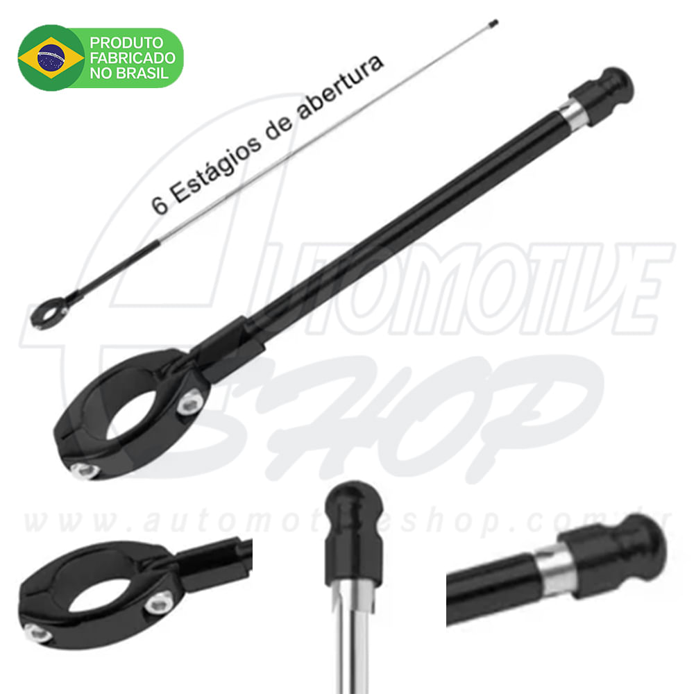 Antena Corta Pipa Moto Retrátil Guidao Aço Inox 7/8Pto MF10A