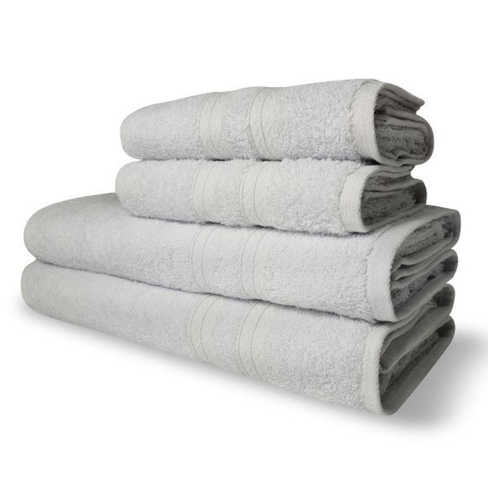 Jogo de Toalhas Lisboa 4 Pçs - 2 Banho e 2 Rosto 430g/m² 100% Algodão Branco