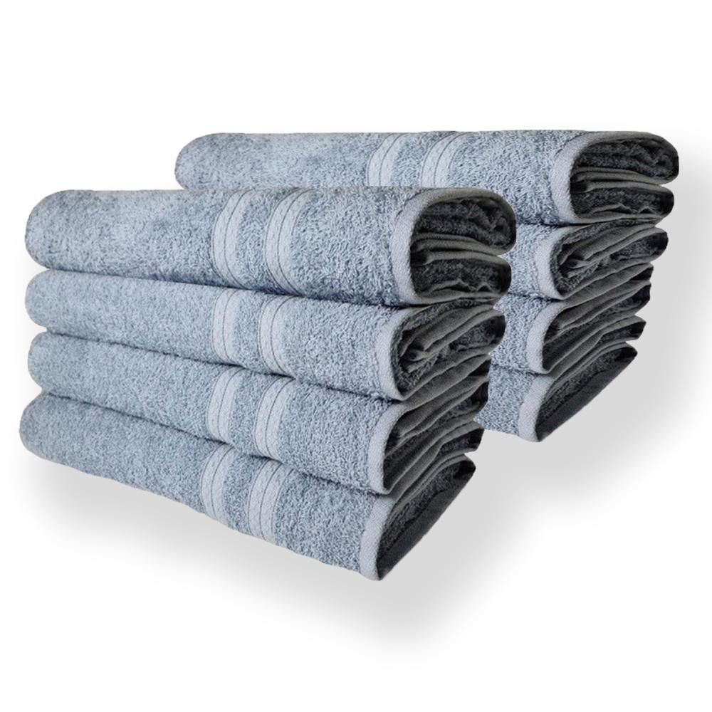 Kit 8 Toalhas de Banho Lisboa 100% Algodão 430g/m 80x150cm Azul Claro