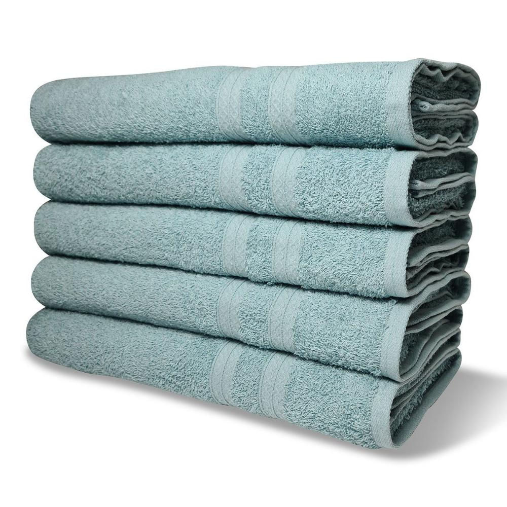 Kit com 6 Toalhas Banho 430g/m² Grande Grossa 80x150cm Lisboa Verde Claro