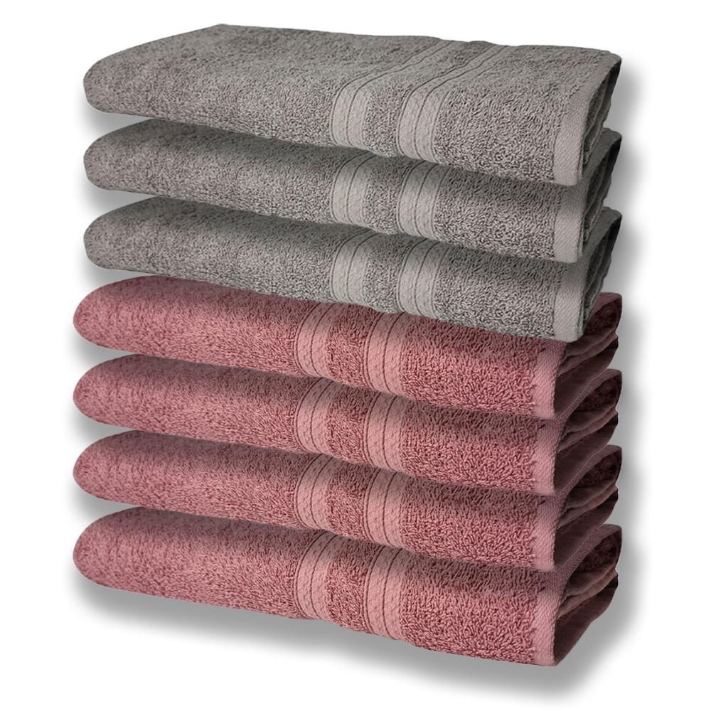 7 Toalhas Grande Super Felpudas e Grossa 80x150 4 Rosê 3 Cinza