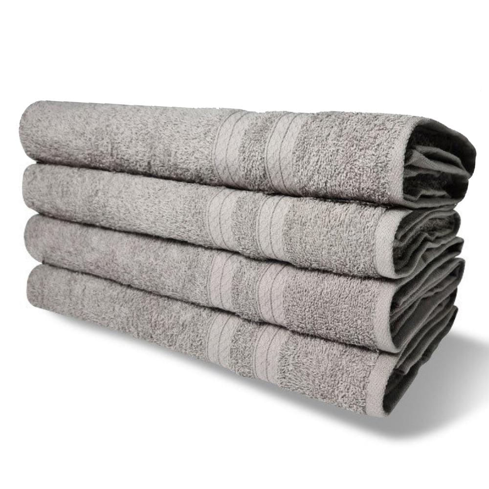 Kit com 4 Toalhas de Banho 430g/m² Grande Grossa 80x150cm Lisboa Cinza