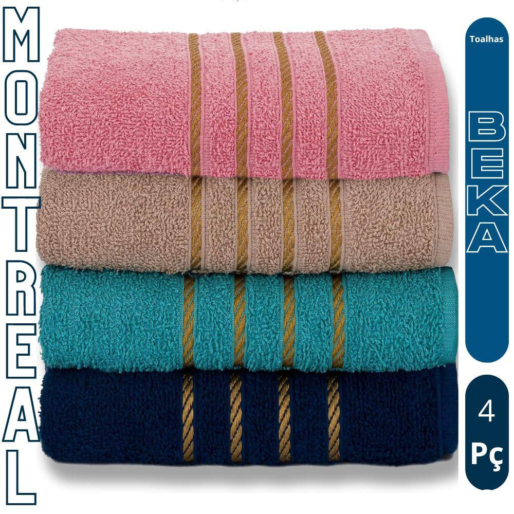 Kit 4 Toalhas Banho Grossas Banhão 70 X 140 Montreal Super Luxo Alta Absorção