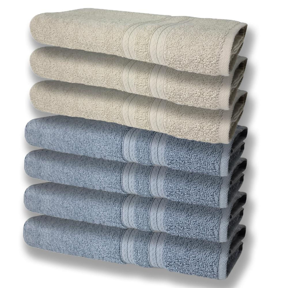 7 Toalhas Grande Super Felpudas e Grossa 80x150 4 Azul 3 Bege