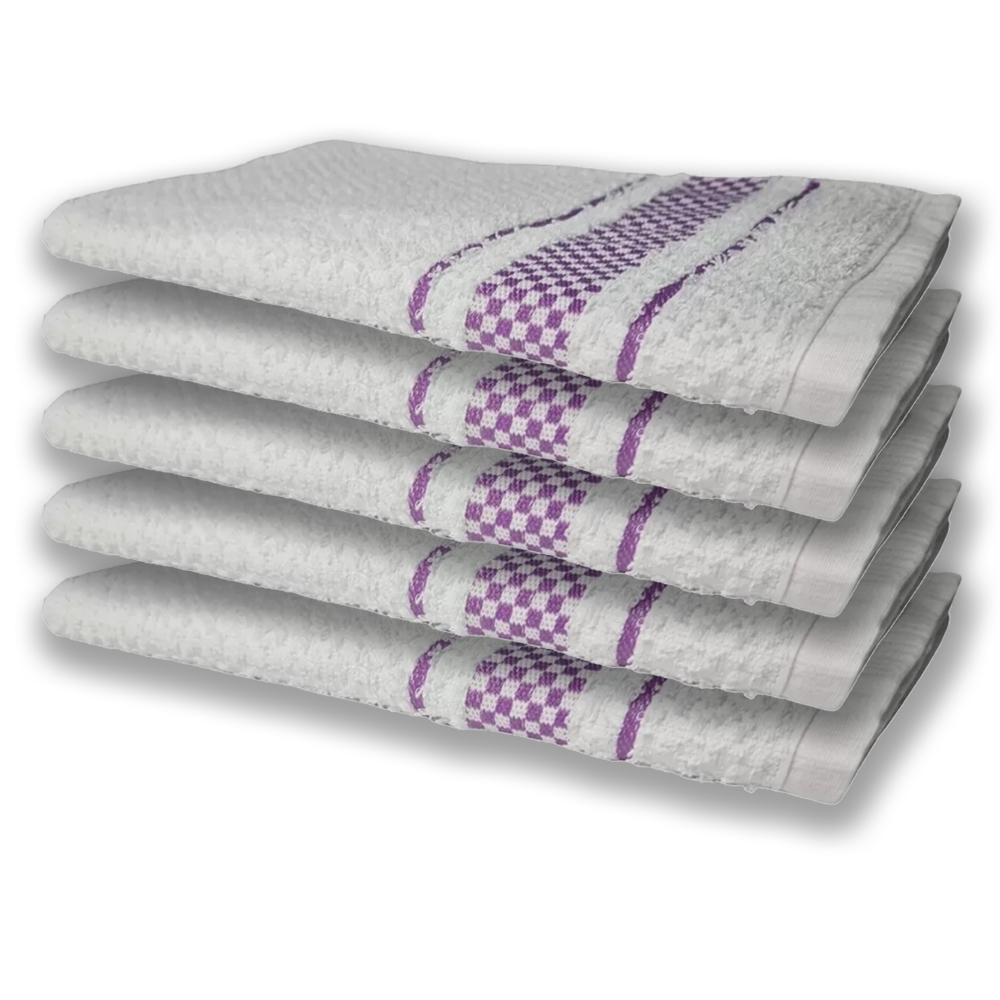 5 Panos de Prato Atoalhado Felpudo 370g/m² Premium Roxo