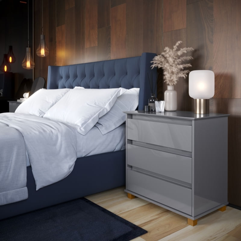 Mesa de Cabeceira Mini Cômoda Onix - Comprar Moveis em Casa