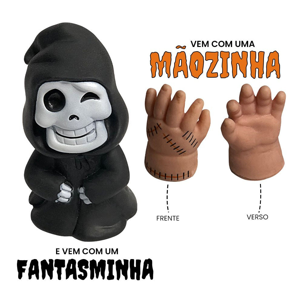 Boneca Vavazinha Com Mãozinha E Fantasminha (Inspiração Série Wandinha)