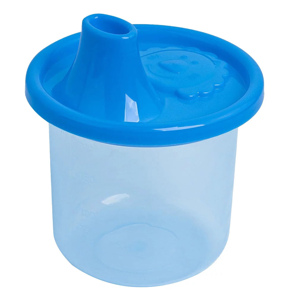 Copo Infantil Pequeno LP House Linha Dindo com Bico Azul 200ml