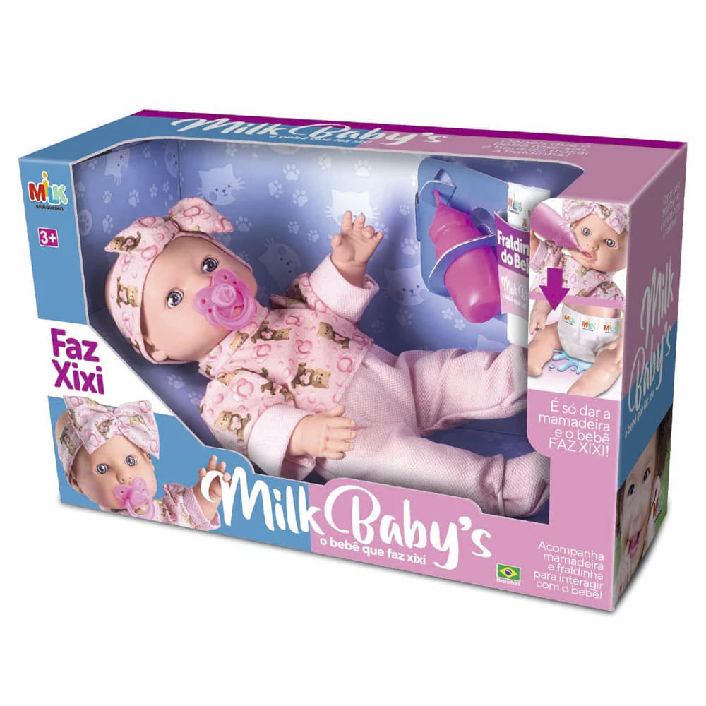 Boneca Milk Babys Faz Xixi