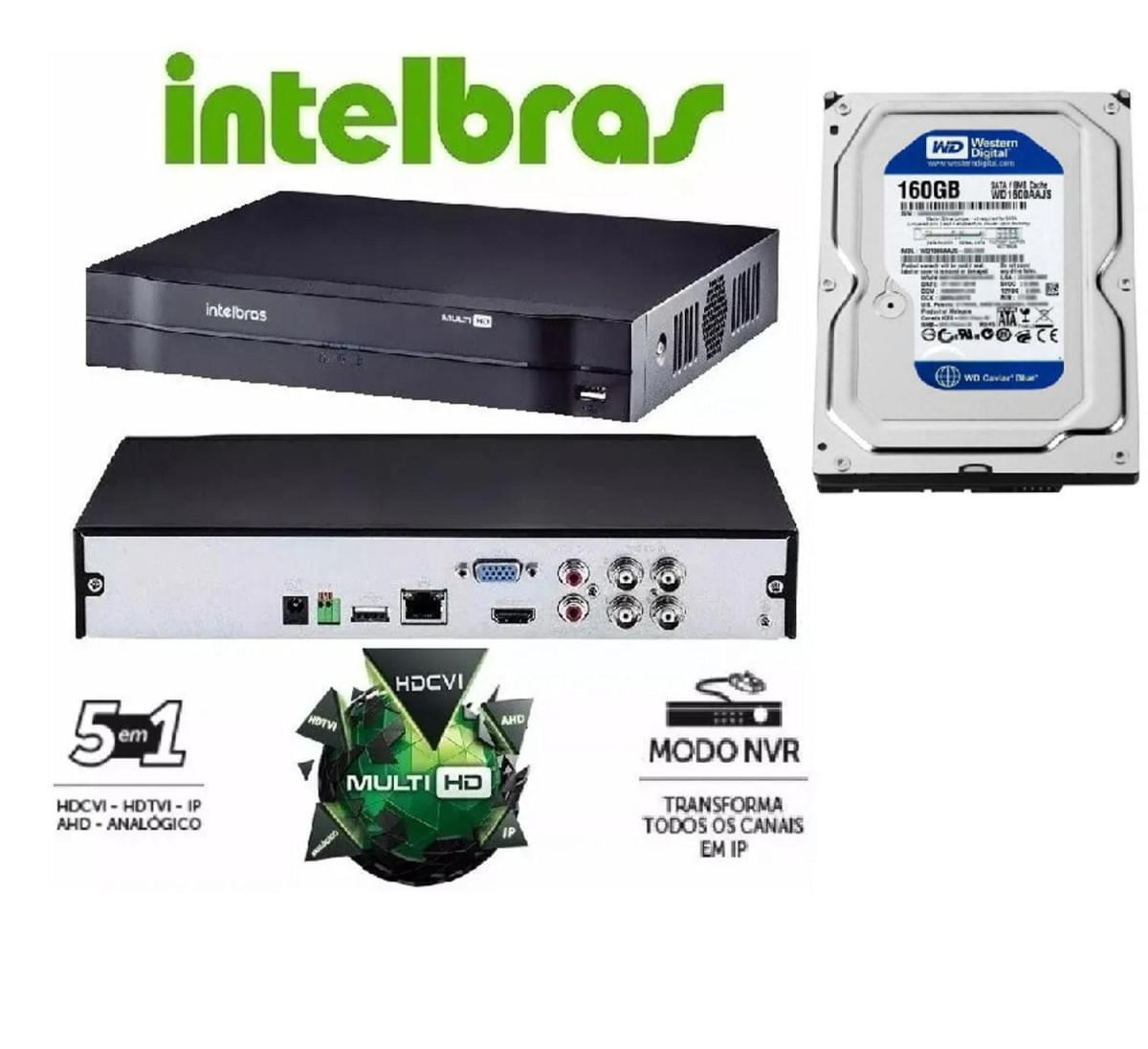 Dvr Intelbras Mhdx 4 Canais Modelo Multi Hd Ultima Geração Lançamento C/ Hd Interno