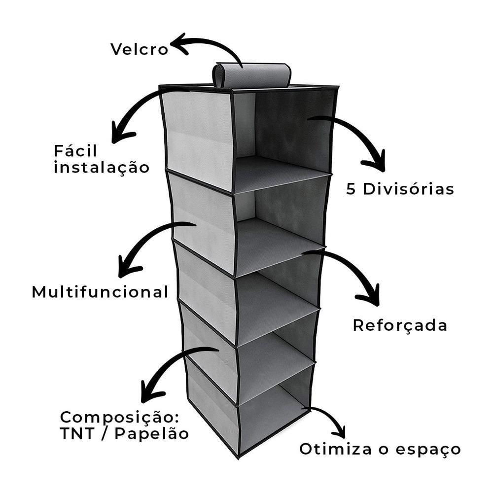 Sapateira Guarda Roupa Armario Cabide Organizador 5 Prateleiras Multiuso Closet