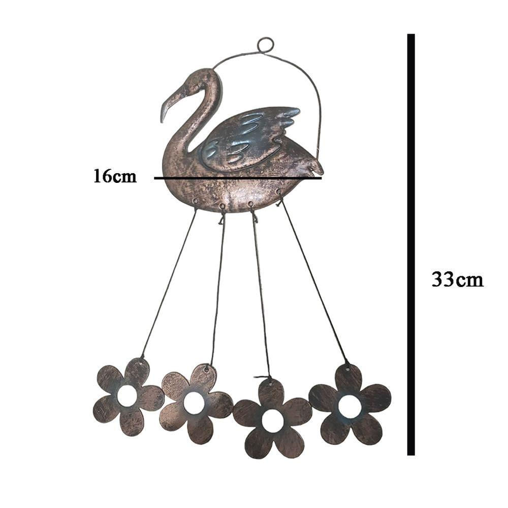 Sino Dos Ventos Cisne Flamingo Flores Kit 3 Unidades Decoraçao Quintal Jardim Varanda Som Suave Relaxante Enfeite