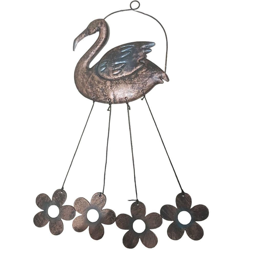 Sino Dos Ventos Cisne Flamingo Flores Kit 3 Unidades Decoraçao Quintal Jardim Varanda Som Suave Relaxante Enfeite