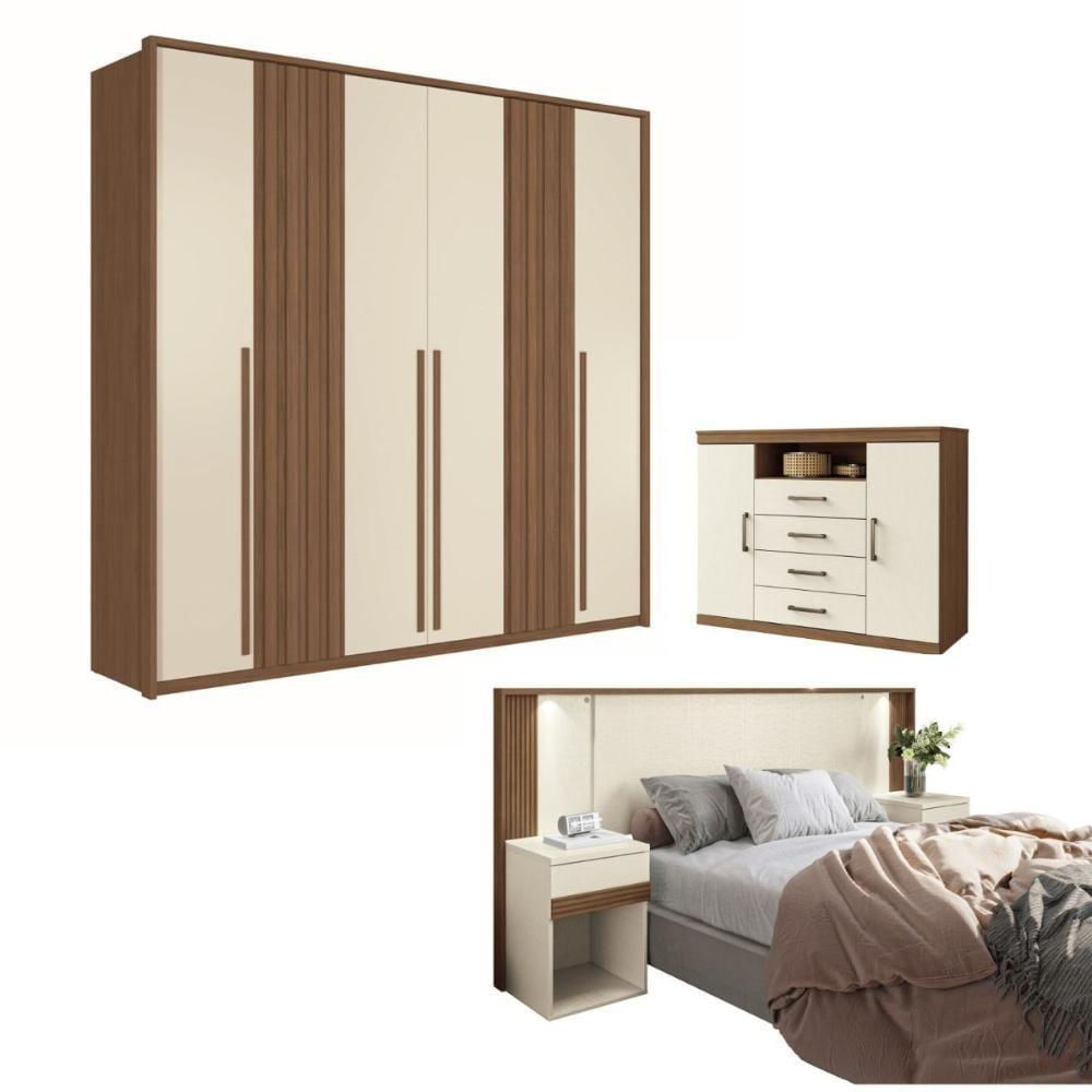 Conjunto Quarto Completo Paris Jatoba Areia