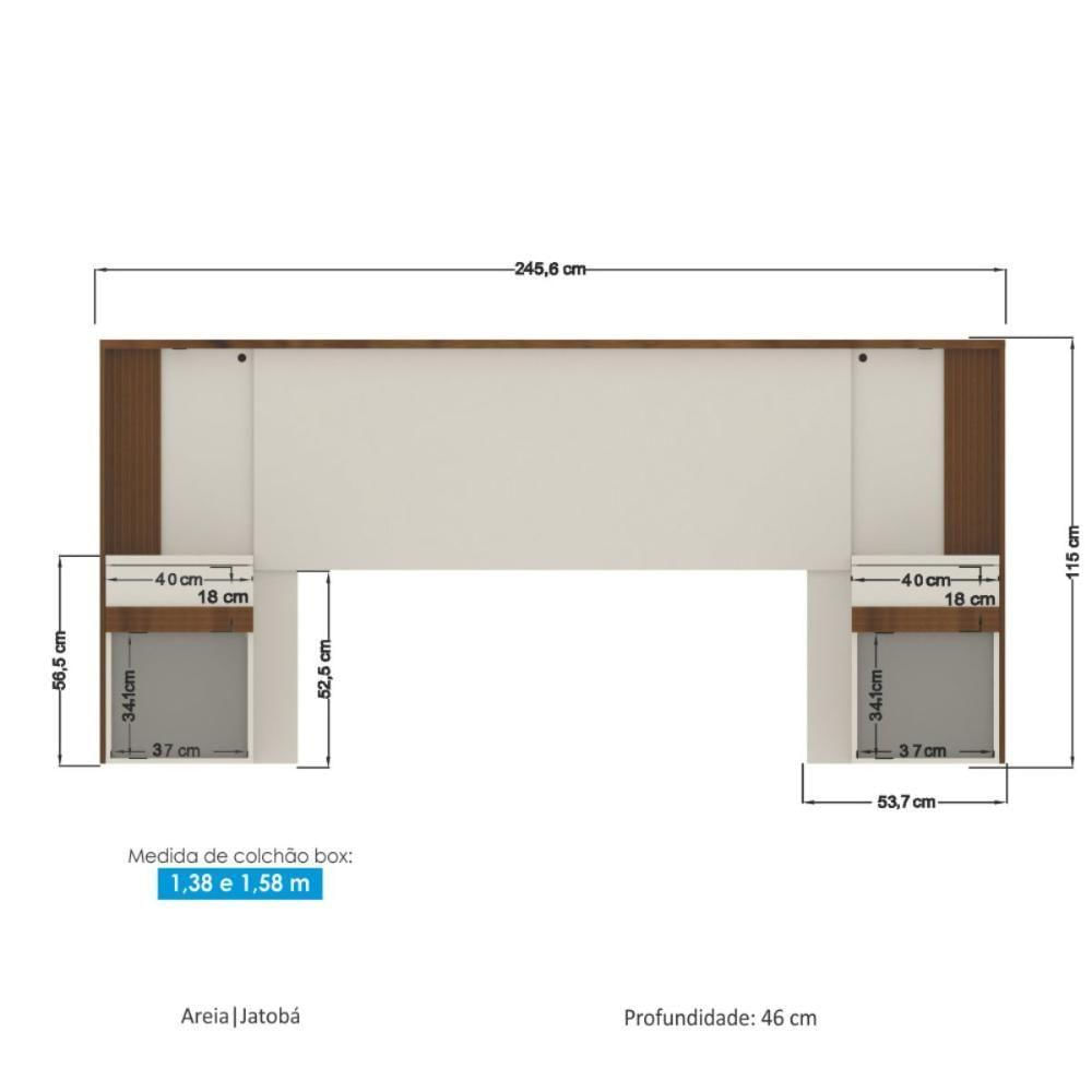 Conjunto Quarto Completo Lens Jatoba Areia