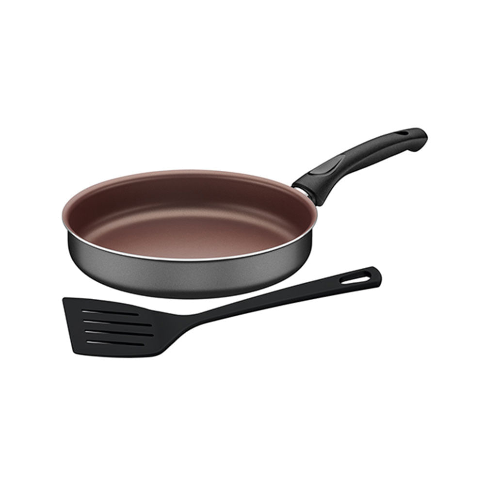 Frigideira de Alumínio Reta Vermont com Antiaderente 24cm + Espátula de nylon - Tramontina