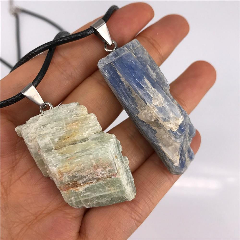 Colar de Pingente de Cianita Natural com Pedra Azul 1 peça