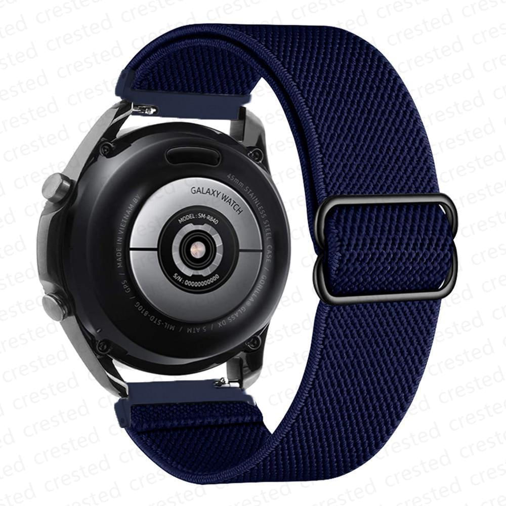 Pulseira de Nylon 20mm/22mm para Samsung Watch 6 5 e Huawei GT/2/2E/Pro 38/40/41mm / azul meia-noite