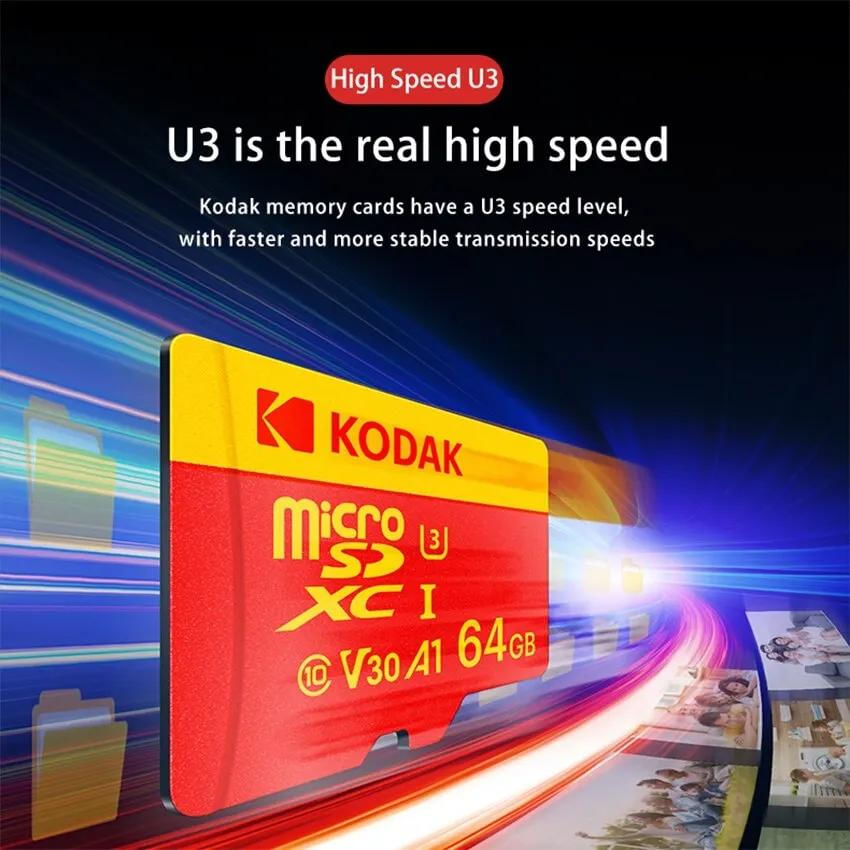 Cartão de Memória Micro SD KODAK 64GB 128GB 256GB