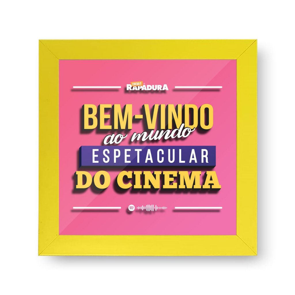 Quadro Cofre 3D 20x20 Cinema com Rapadura - Porta ingressos (Rosa)