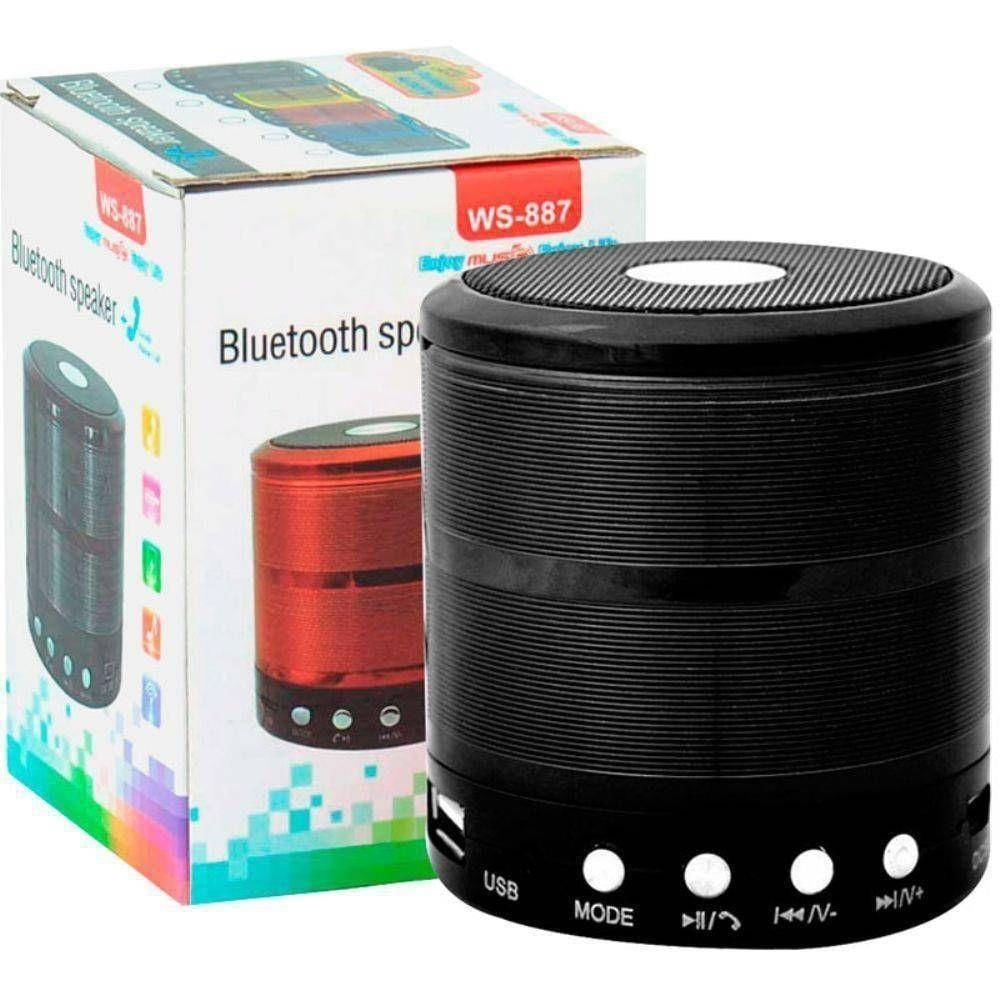 Mini Caixa Som Portátil Bluetooth Mp3 Sd Usb 3w Ws-887 Preto