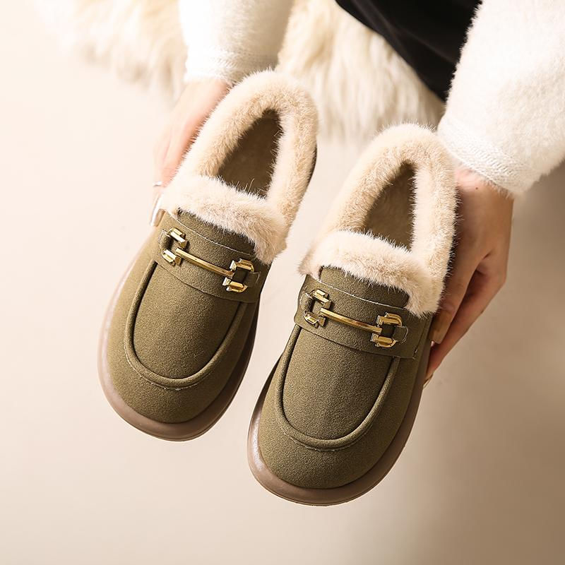 Botas de Inverno Femininas Estilo Casual com Pelúcia e Tamanhos Grandes EU: 37 / verde