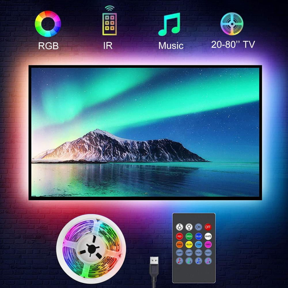 Fita LED RGB 5050 com Sincronização Musical para TV de 15 a 80 polegadas
