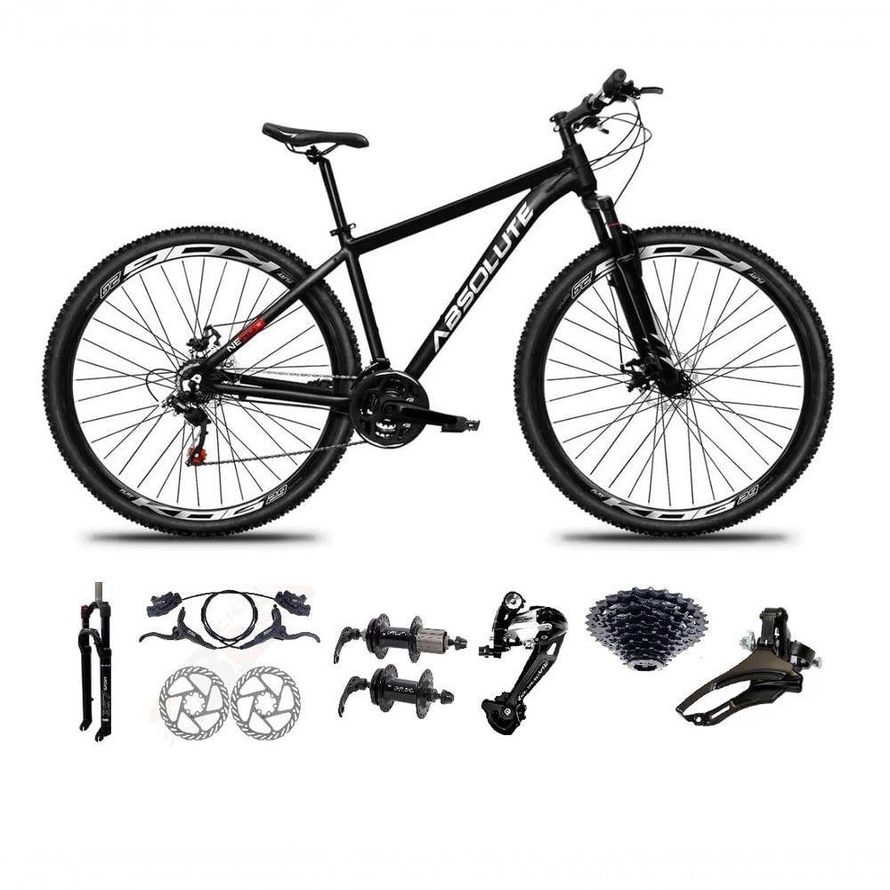 Bicicleta Aro 29 Absolute Nero 5 Freio Hidráulico K7 27v Garfo Com Trava - Preto Tam.17