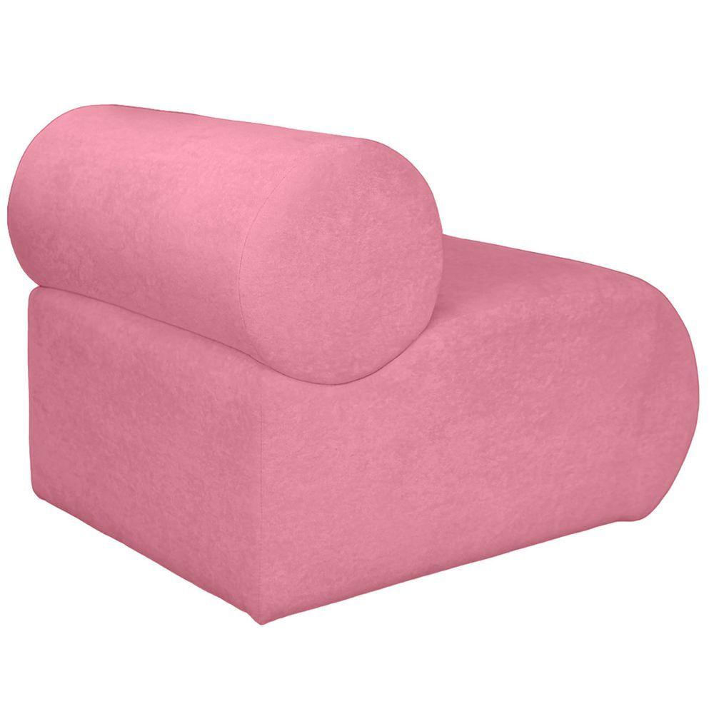 Poltrona Virginia Orgânica Luxo Sala Recepção Tecido Boucle Cor Rose