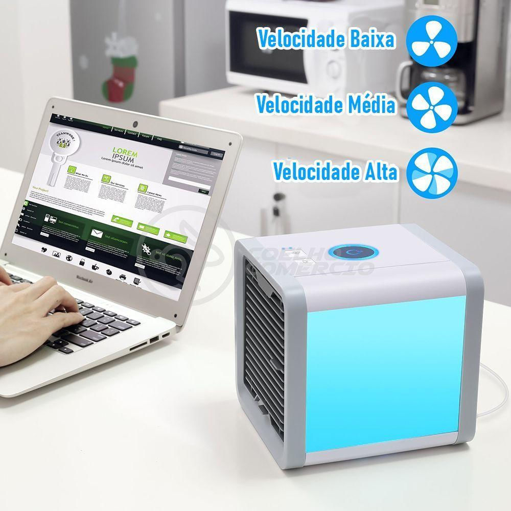 Ar Condicionado Portátil Arctic Air Cooler Umidificador Climatizador Luz Led 7 Cores Rgb