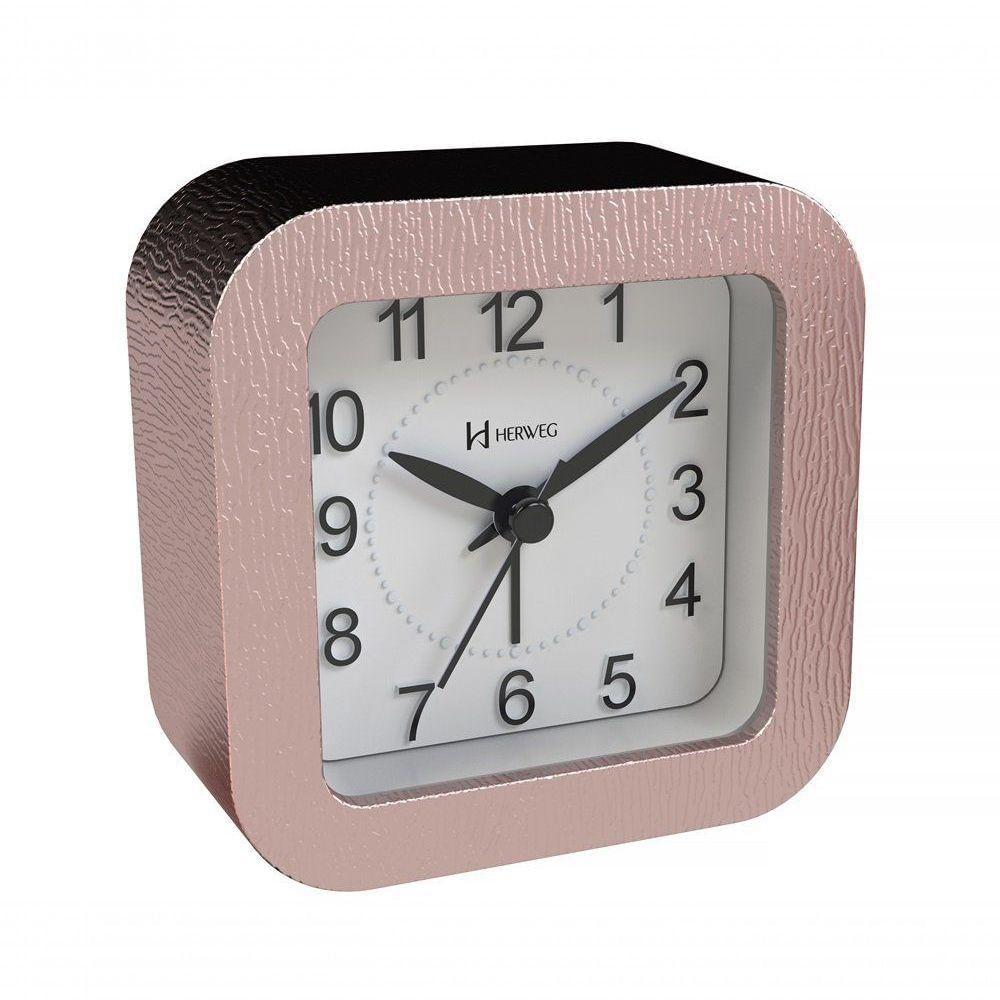 Relógio Despertador Herweg Quartz Rose 265309 Único