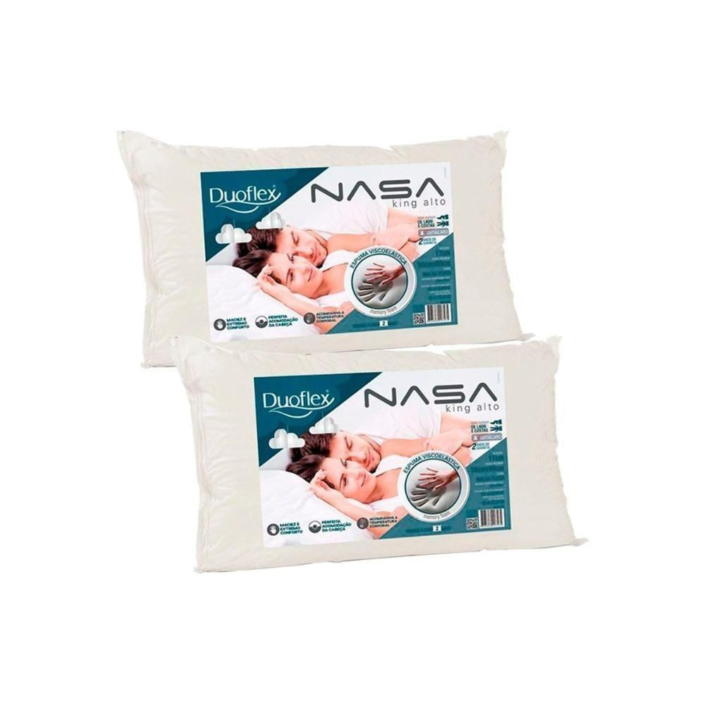 Travesseiro Viscoelástico Nasa Luxo King Nn1016 Kit C/ 2 Un (90x50) - Duo