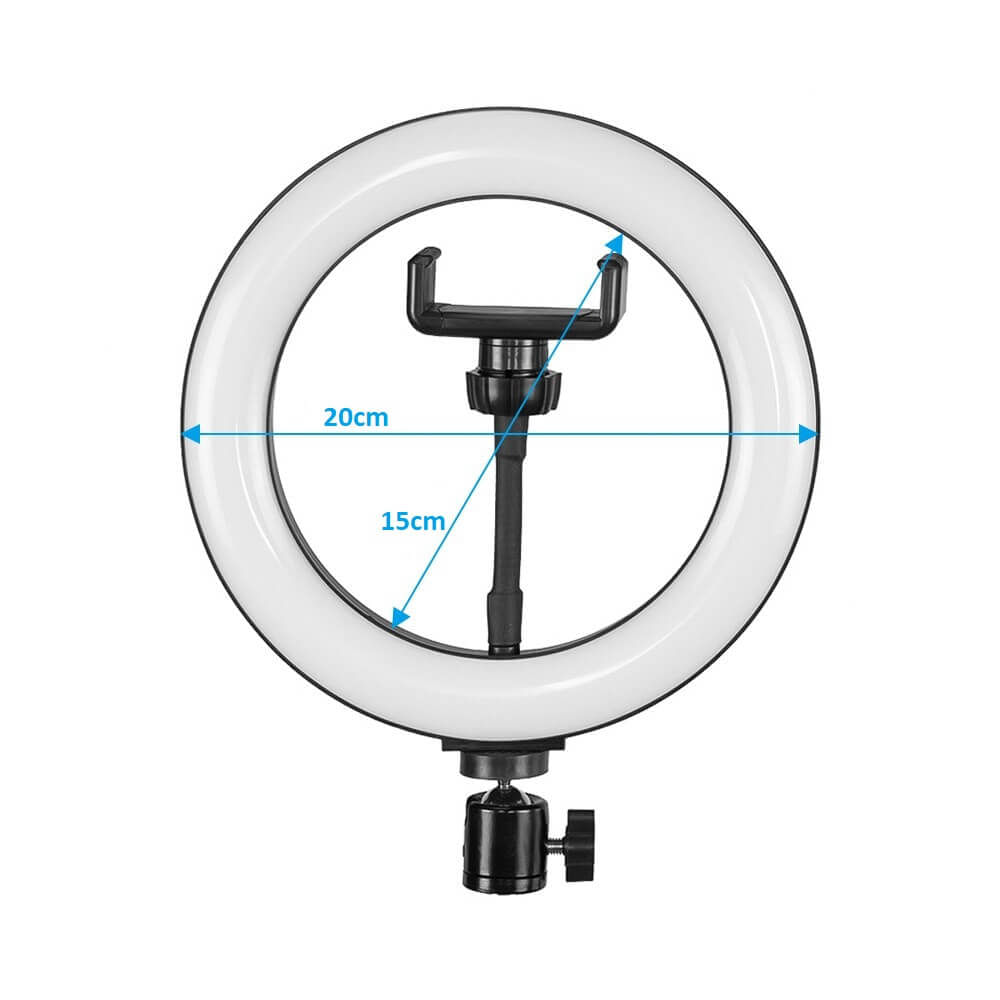 Iluminador de Led Ring Light 8 Polegadas + Tripé 2,10m