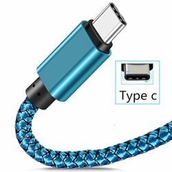 Cabo de Carregamento USB C Tipo-C Durável 2M para Samsung Galaxy S20 FE S21 Ultra