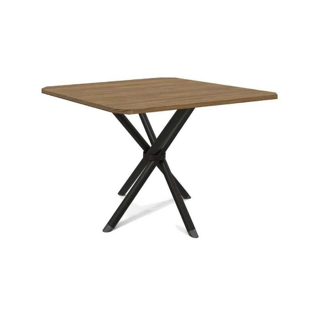 Mesa De Sala Jantar Volga C- Tampo 90cm Preto Fosco-nogueira - Kappesberg