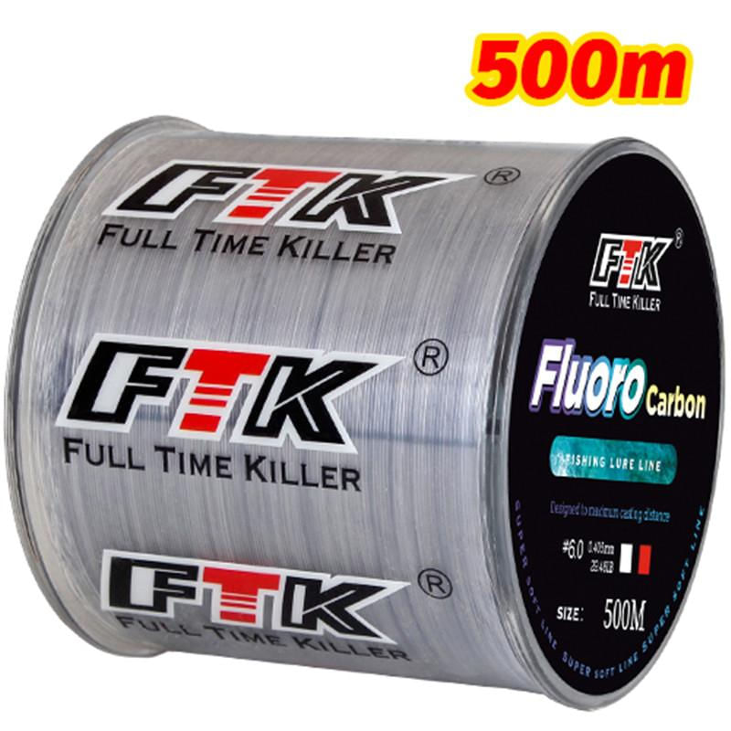 Linha de Pesca Monofilamento FTK 500m Multicolorida de Nylon 6.0-30.36LB / cinza