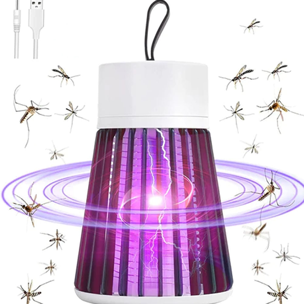 Luminária Lâmpada LED com Alça Repelente Elétrico Armadilha Luz Ultravioleta Mata Mosquito Inseto