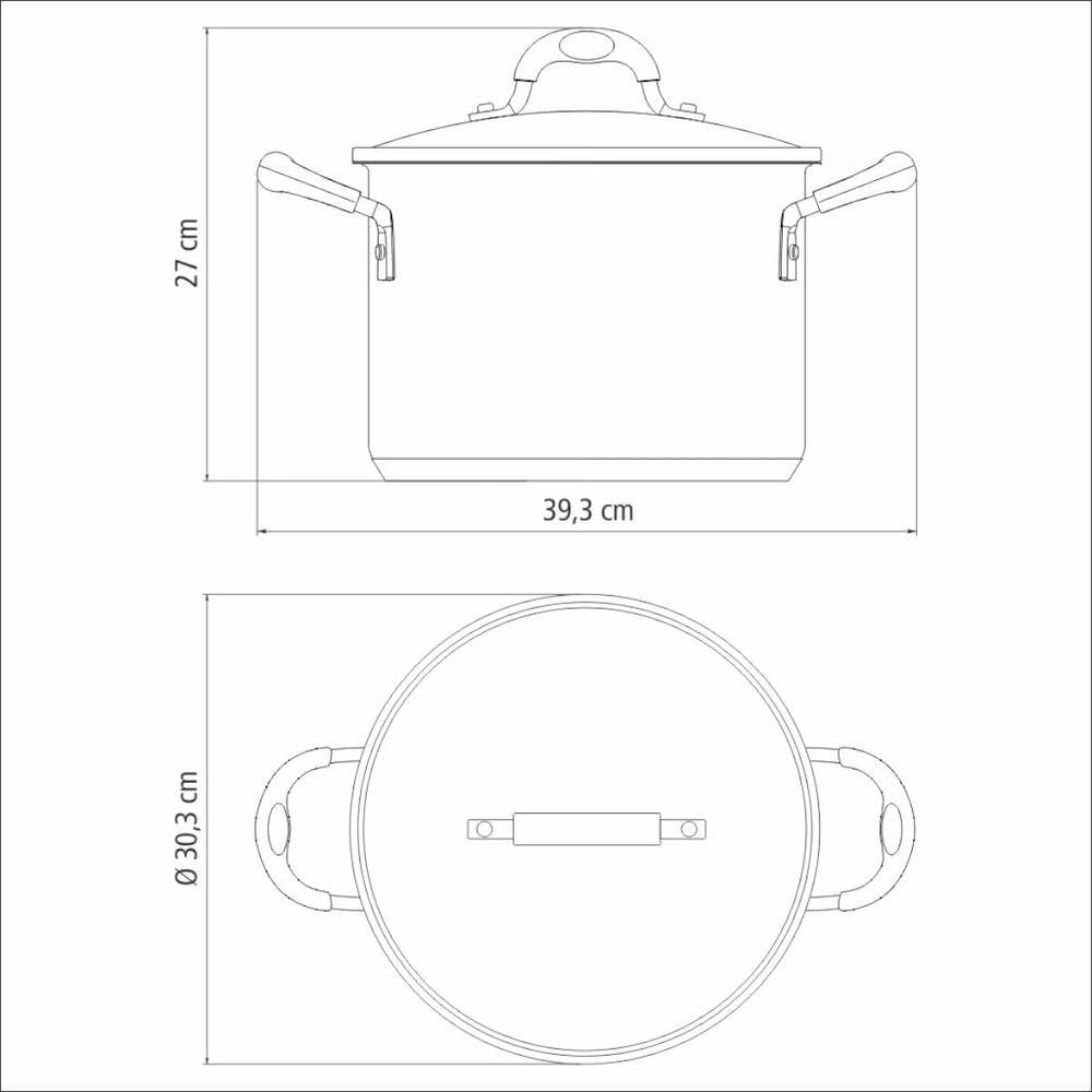 Caldeirão Tramontina Astro Aço Inox Tampa De Vidro 28 Cm 11,4 Litros